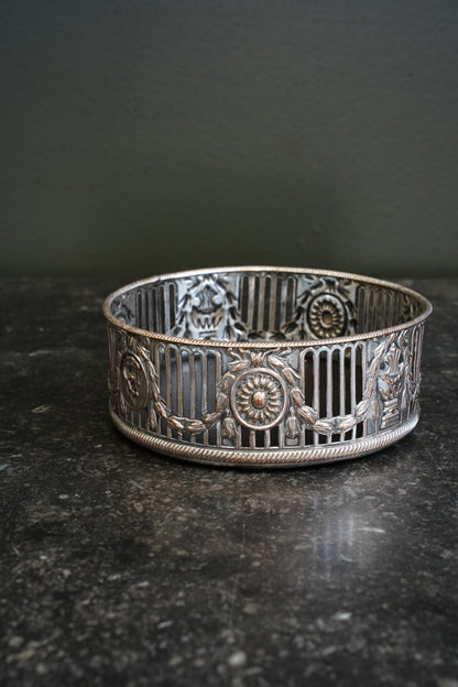 Antique English Silverplate Wine Coaster