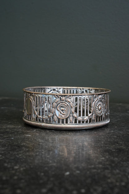 Antique English Silverplate Wine Coaster