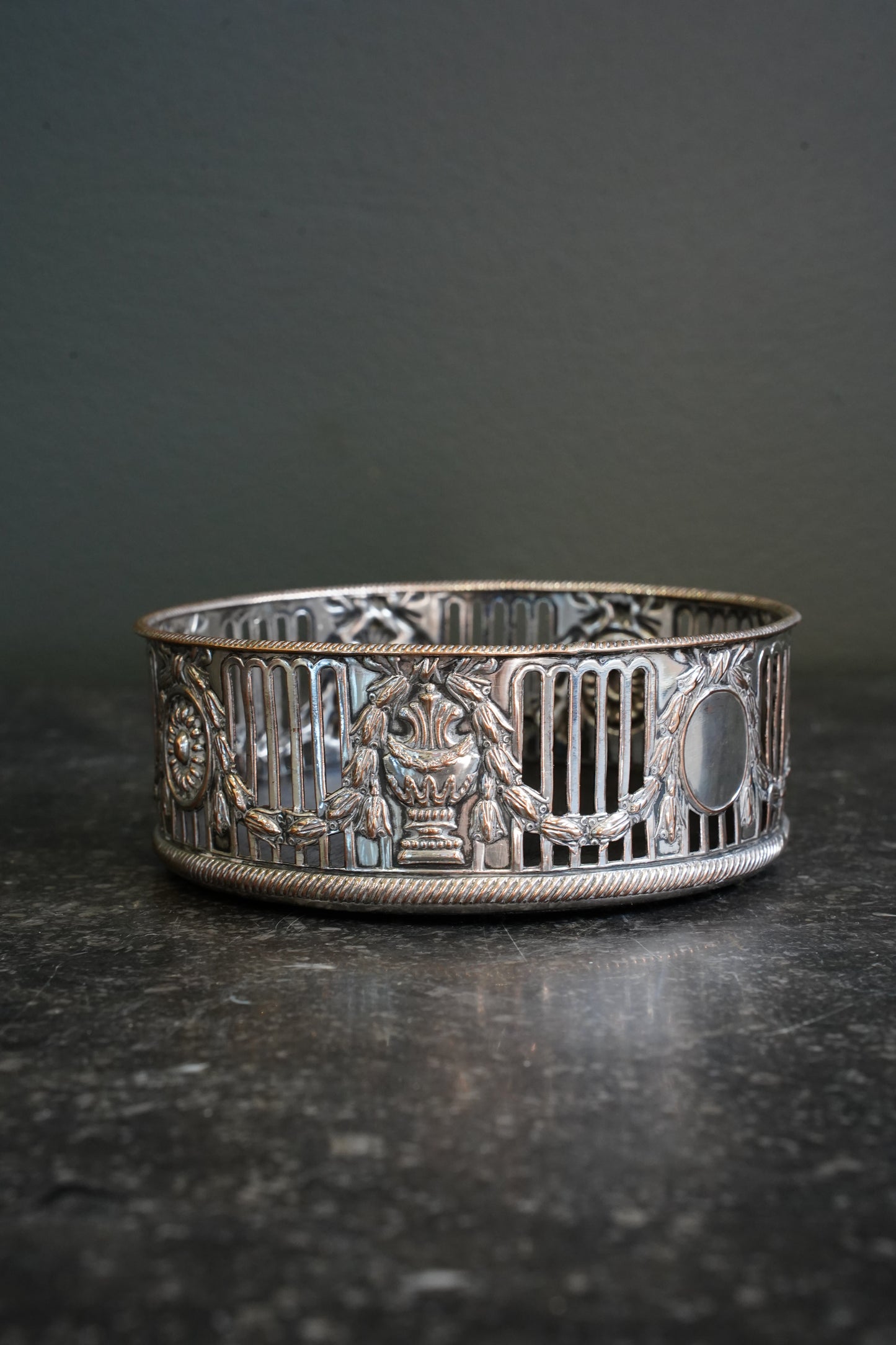 Antique English Silverplate Wine Coaster