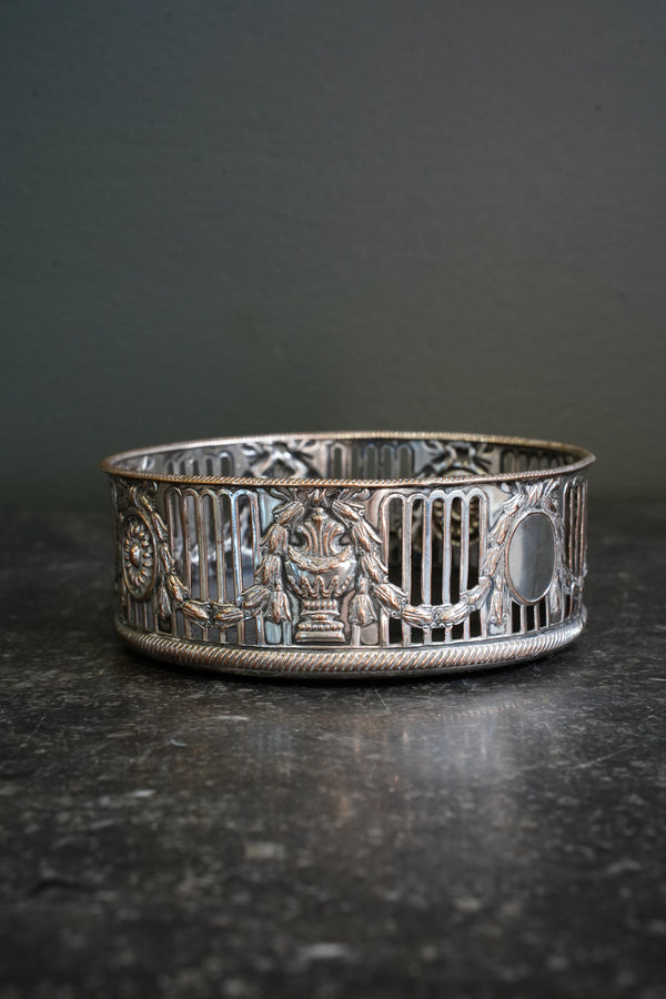 Antique English Silverplate Wine Coaster