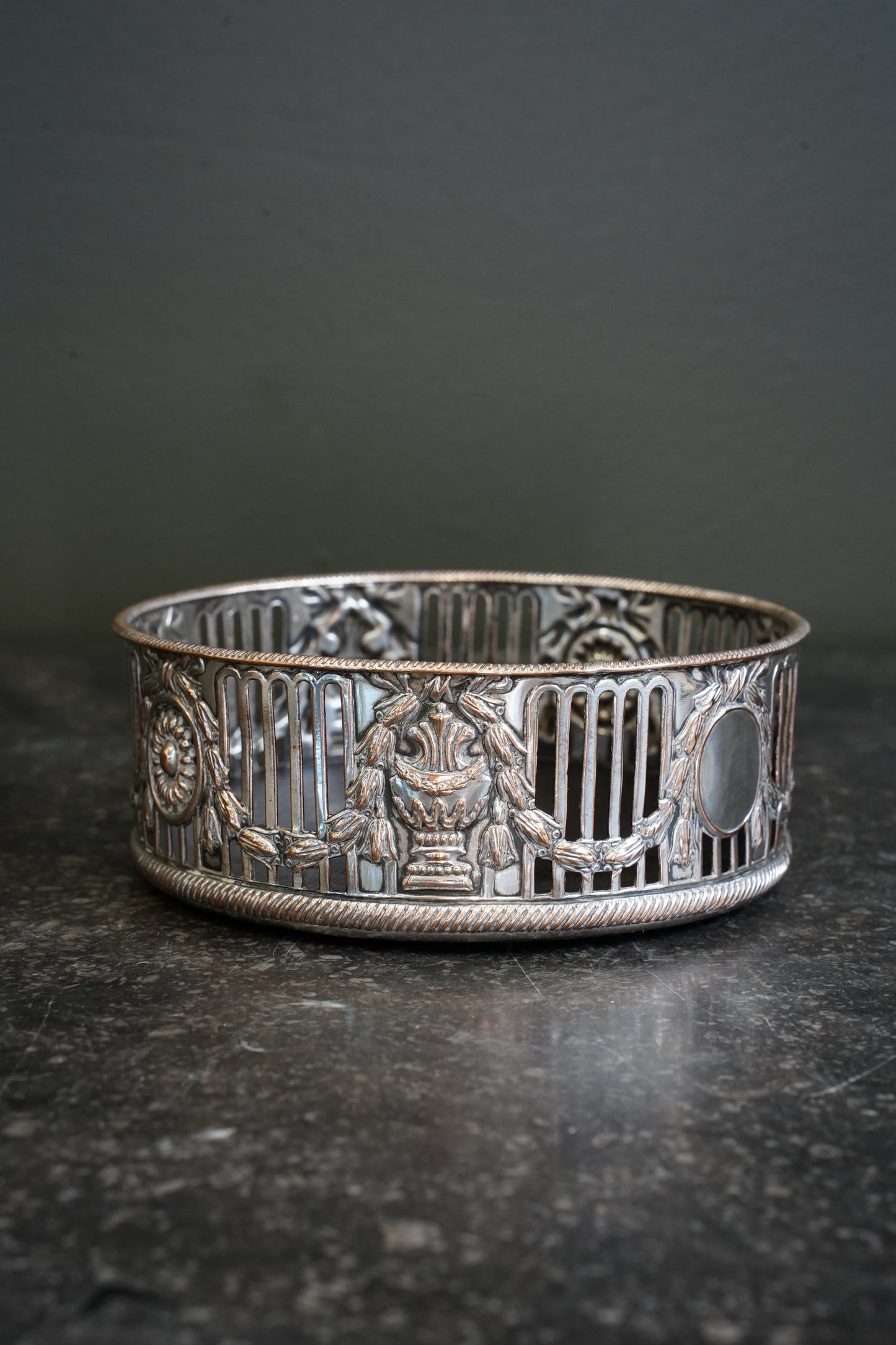 Antique English Silverplate Wine Coaster