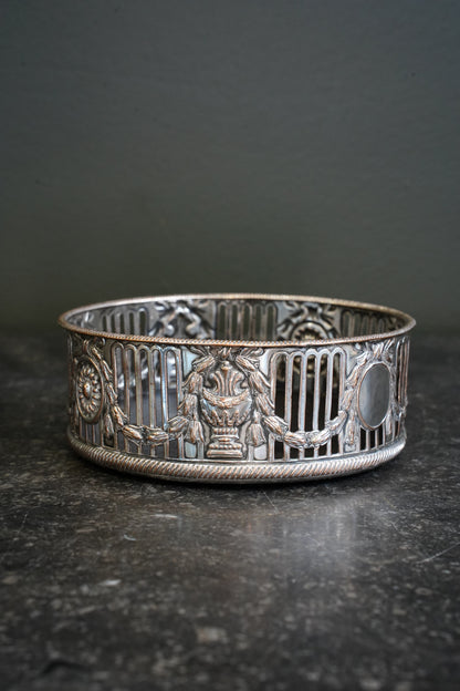 Antique English Silverplate Wine Coaster