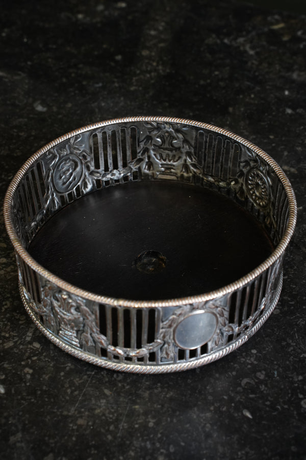 Antique English Silverplate Wine Coaster secondary view