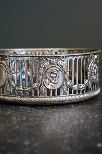 Antique English Silverplate Wine Coaster