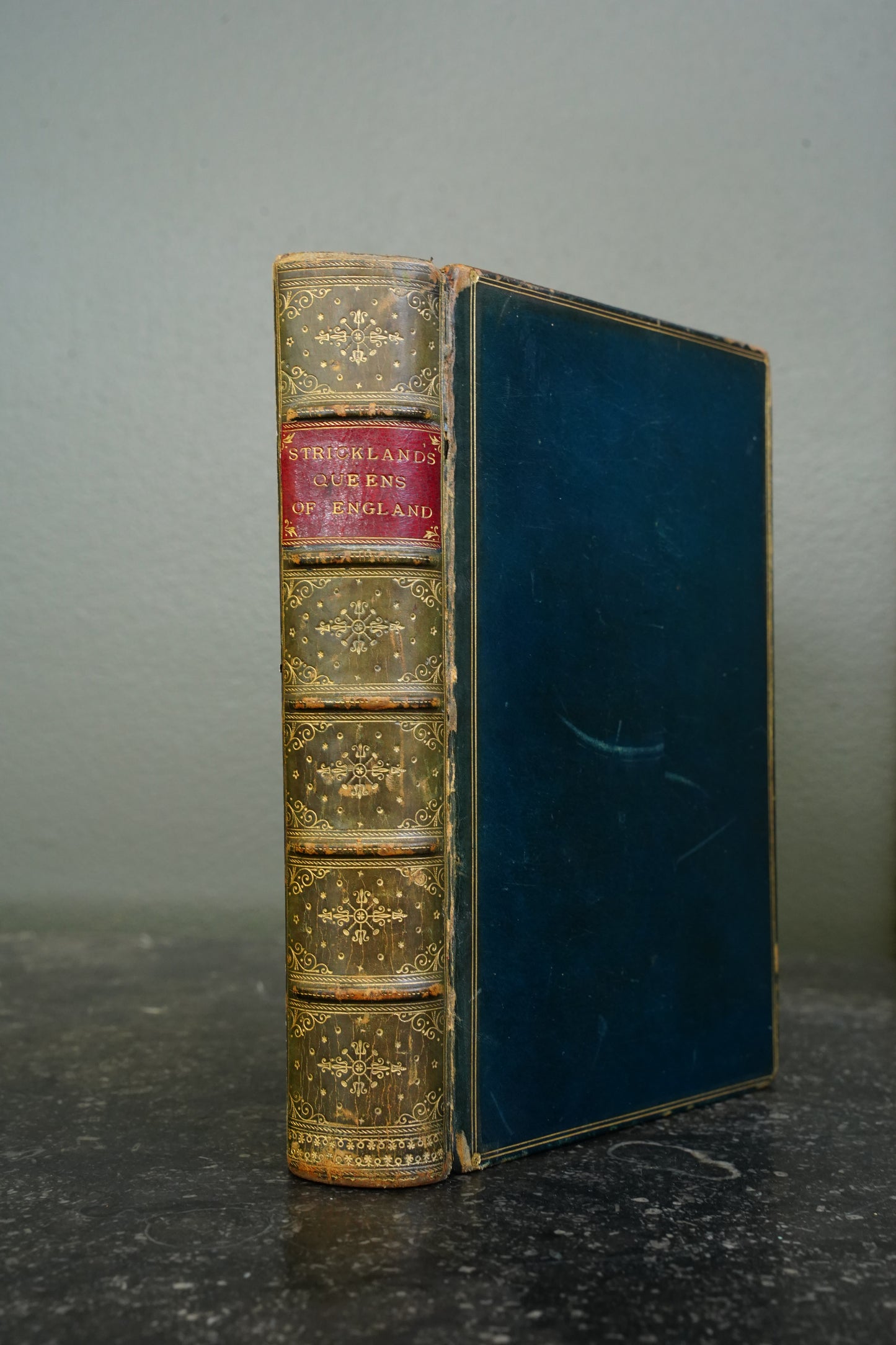 Agnes Strickland Lives of the Queens of England 1890 Leather Book