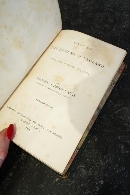 Agnes Strickland Lives of the Queens of England 1890 Leather Book