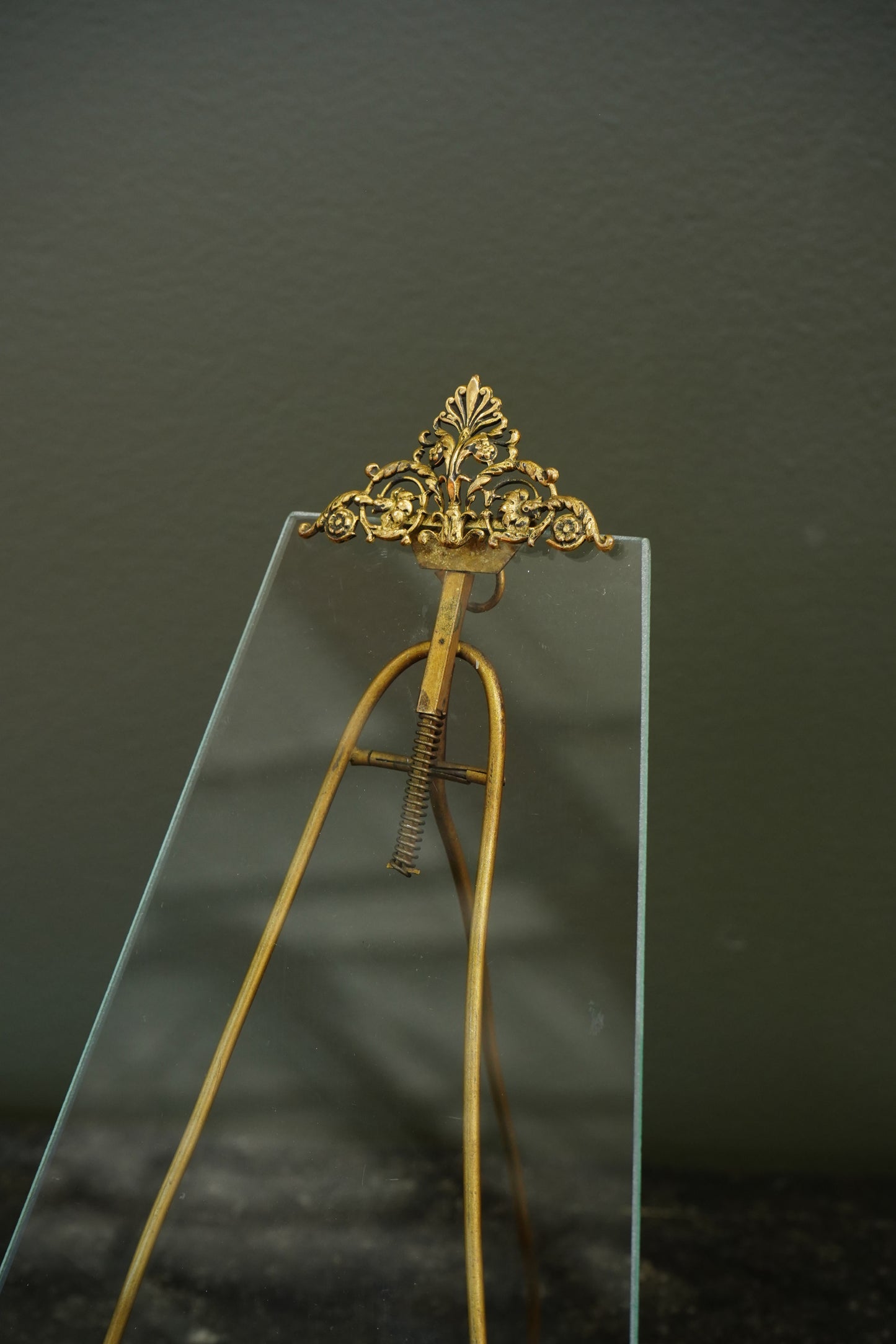 *RESERVED FOR LAUREL* Antique French Gilt Brass Tension Easel Picture Frame, Circa 1890