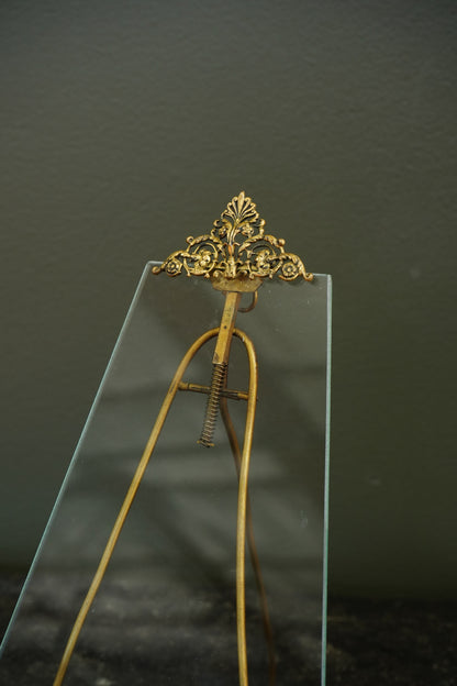 *RESERVED FOR LAUREL* Antique French Gilt Brass Tension Easel Picture Frame, Circa 1890