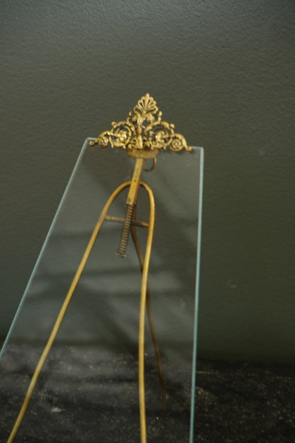 *RESERVED FOR LAUREL* Antique French Gilt Brass Tension Easel Picture Frame, Circa 1890