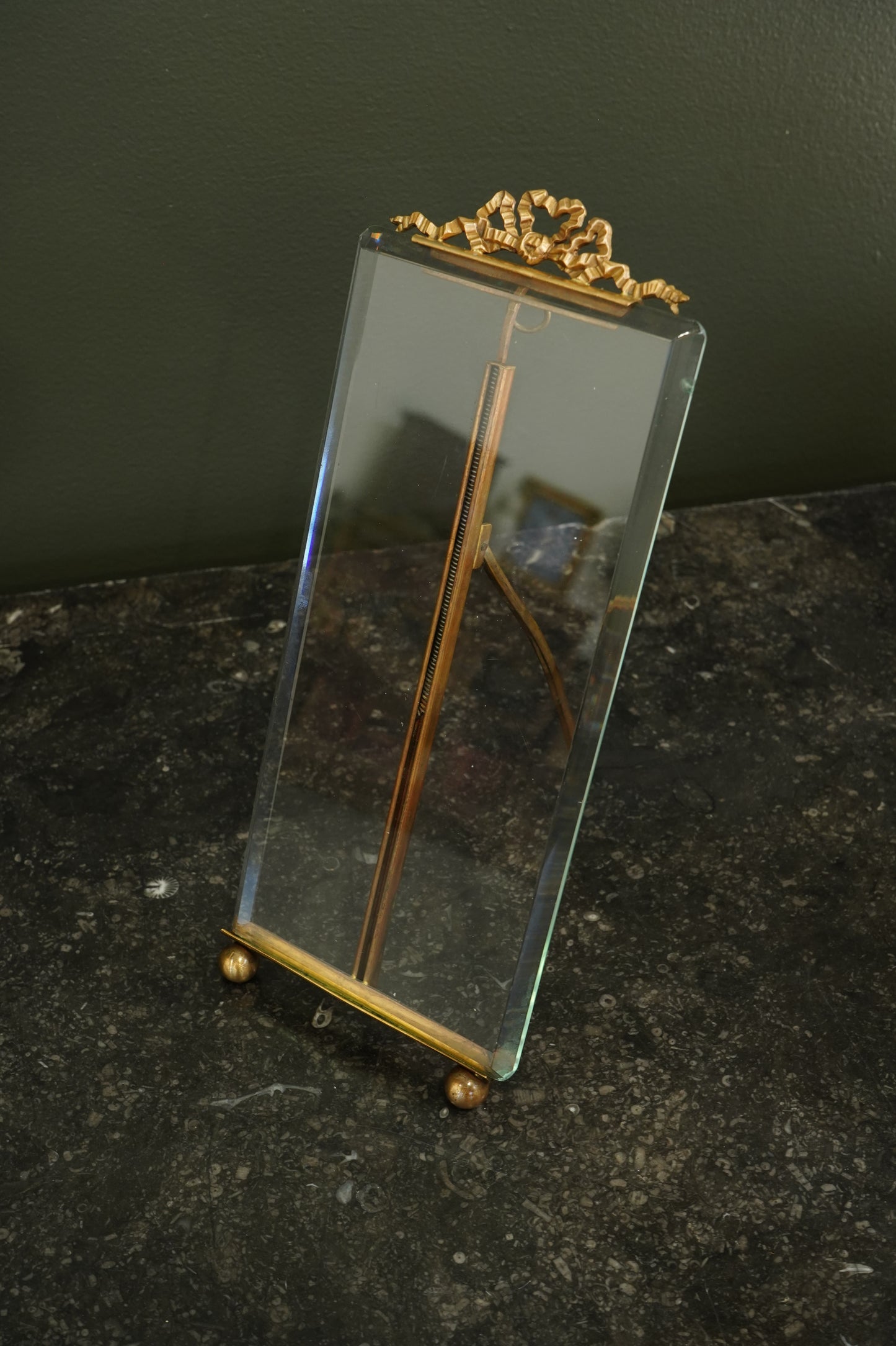 Vintage French Brass Tension Picture Frame