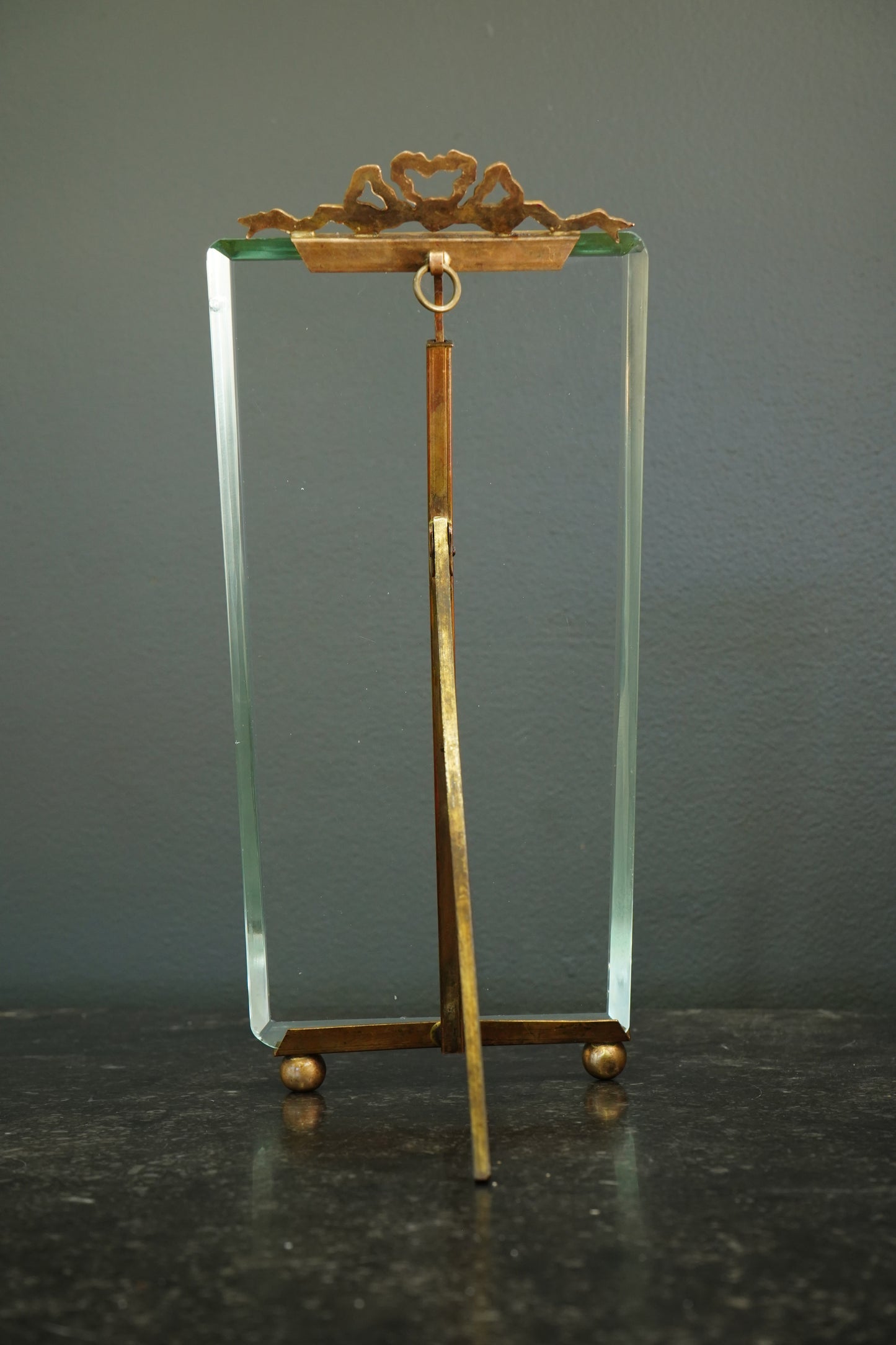 Vintage French Brass Tension Picture Frame