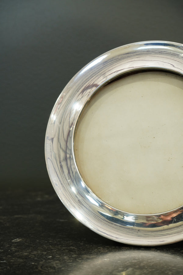 Antique English Silverplate Circular Photo Frame, Edwardian, Ca. 1905 secondary view