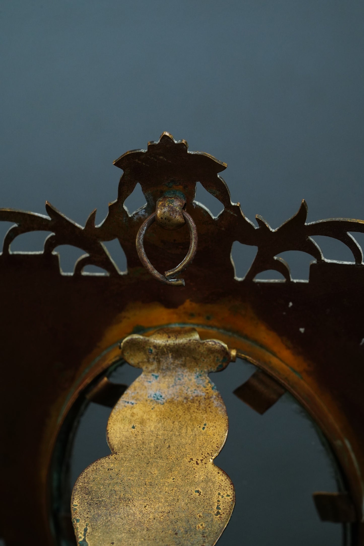 Antique Victorian Gilt Brass Oval Photo Frame, Engraved Floral, Circa 1900