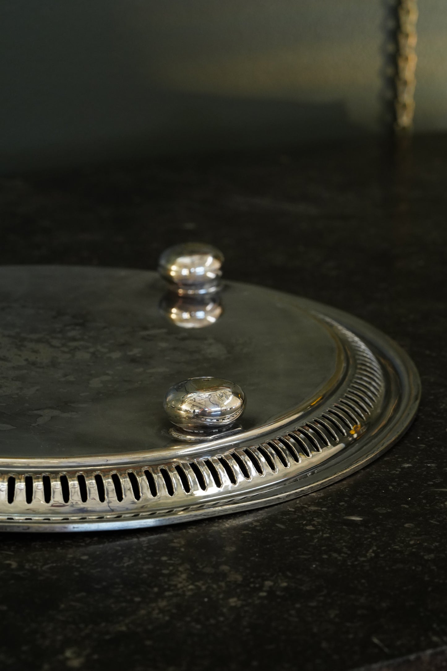 Antique Round Victorian Silverplate Tray, Roberts & Belk Sheffield