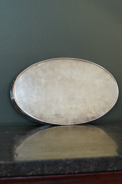 Vintage Sheffield Silverplate Gallery Tray, Engraved