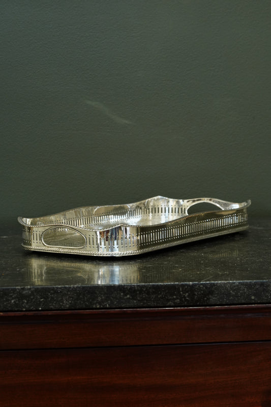 Mappin & Webb Silverplate Gallery Tray, Sheffield, Mid-20th Century