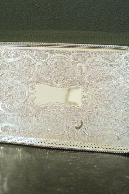 Antique Mappin & Webb Silverplate Gallery Tray, Sheffield, Rectangular