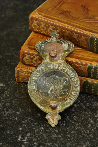 Antique Victorian Brass Cavalry Bit Boss Badges, Pair