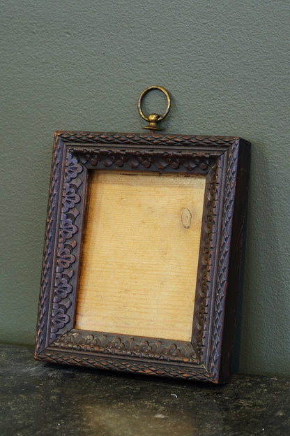 Antique Victorian Chip-Carved Wood Picture Frame, Circa 1890