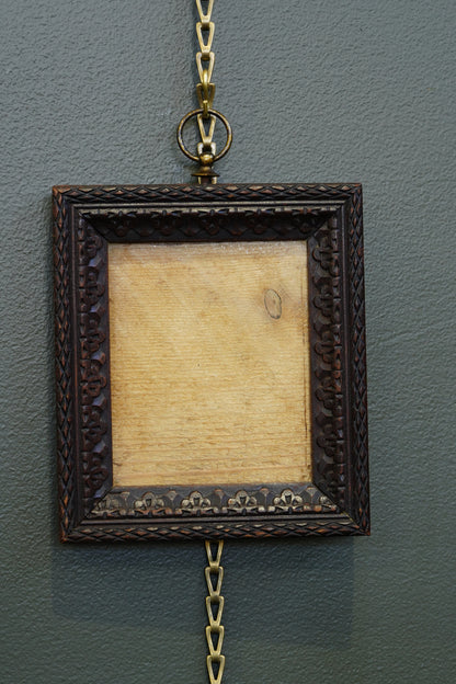 Antique Victorian Chip-Carved Wood Picture Frame, Circa 1890