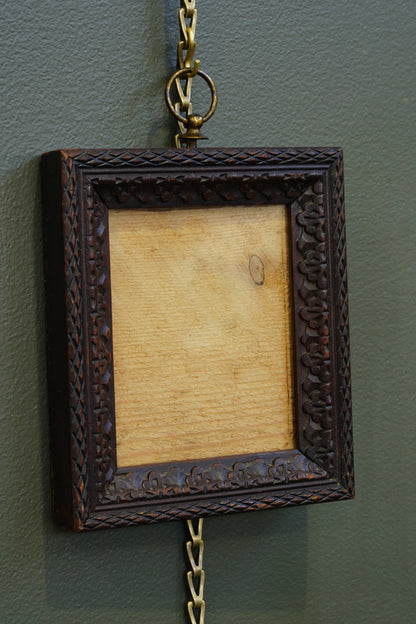 Antique Victorian Chip-Carved Wood Picture Frame, Circa 1890
