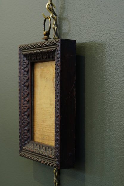 Antique Victorian Chip-Carved Wood Picture Frame, Circa 1890