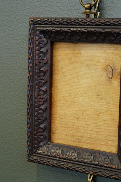 Antique Victorian Chip-Carved Wood Picture Frame, Circa 1890