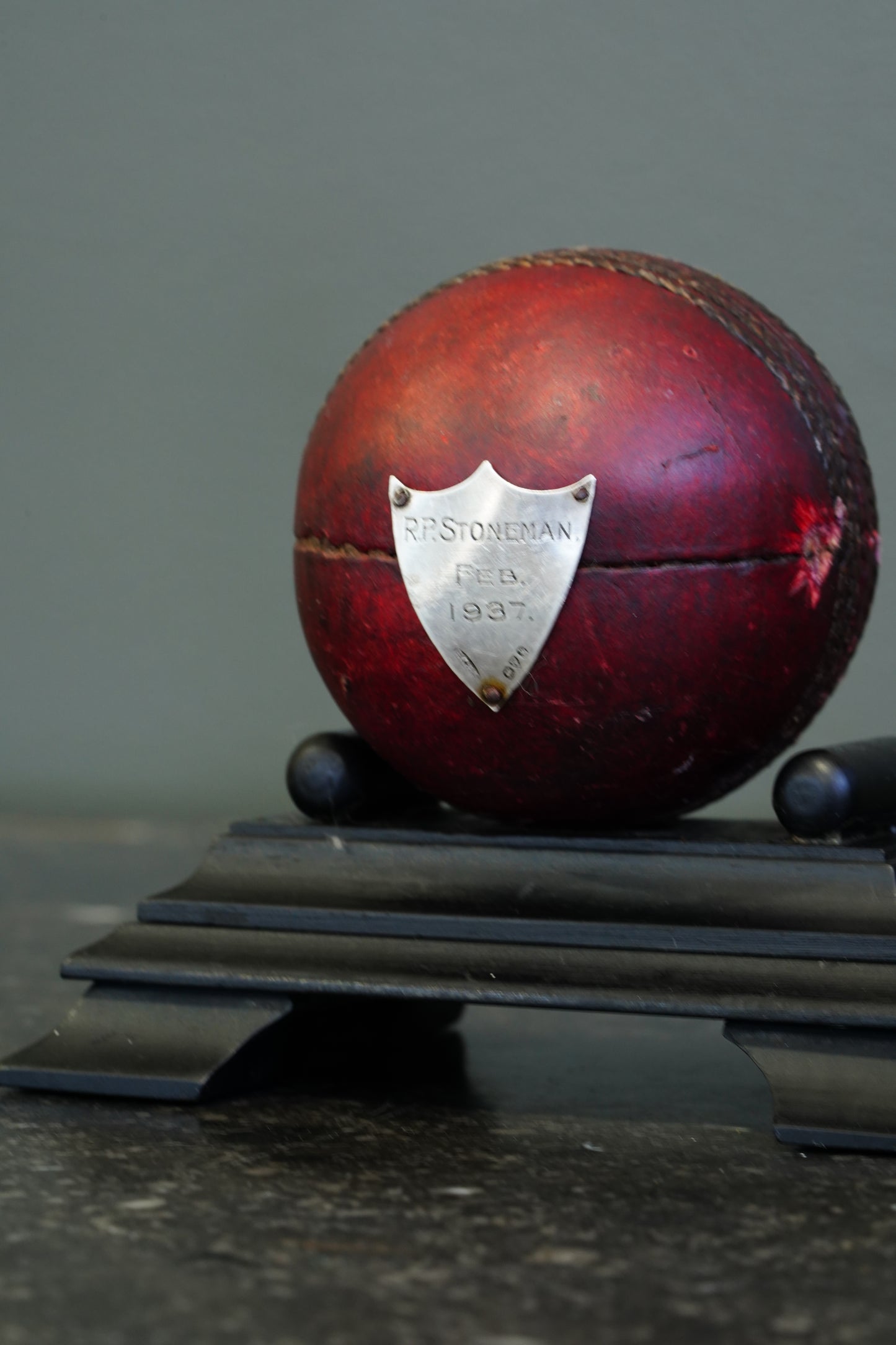 Vintage English Cricket Ball Trophy