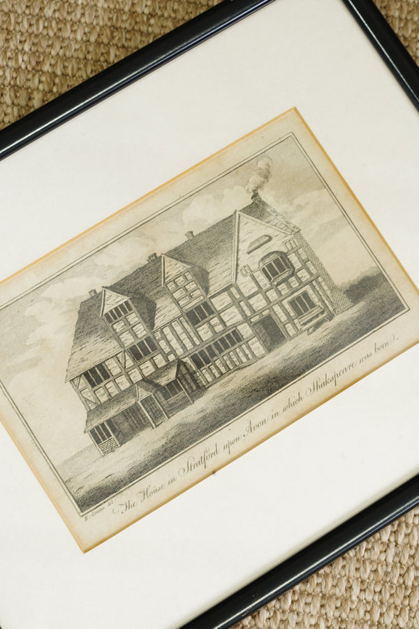 Antique Engraving Shakespeare's Birthplace Stratford-upon-Avon secondary view