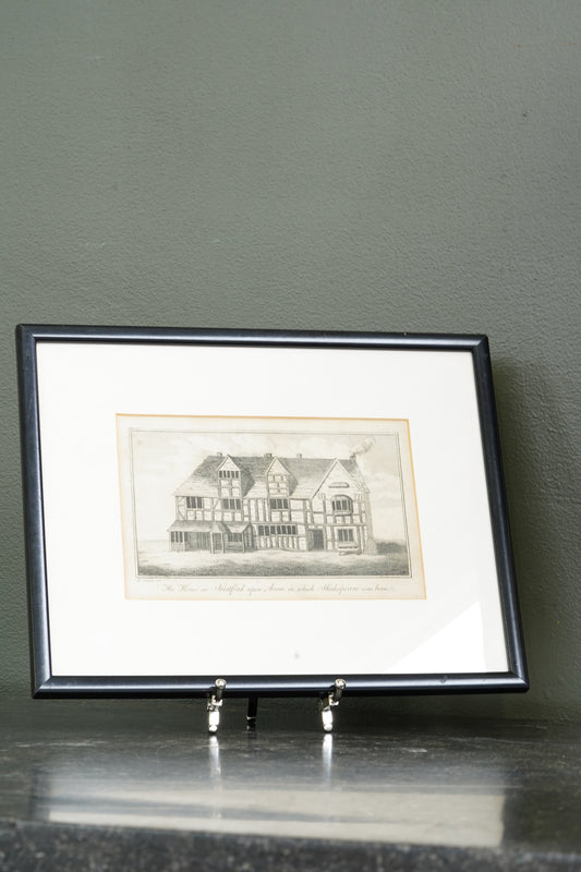 Antique Engraving Shakespeare's Birthplace Stratford-upon-Avon