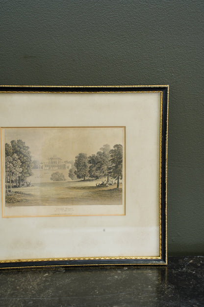 Antique Engraving Stoke Park Buckinghamshire, Ackermann, Circa 1820