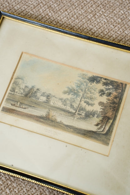 Antique Engraving Fulford House Devon, After J. Gendall, Ackermann, Circa 1826