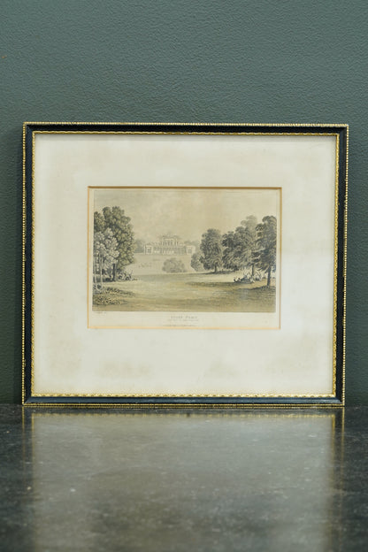 Antique Engraving Stoke Park Buckinghamshire, Ackermann, Circa 1820