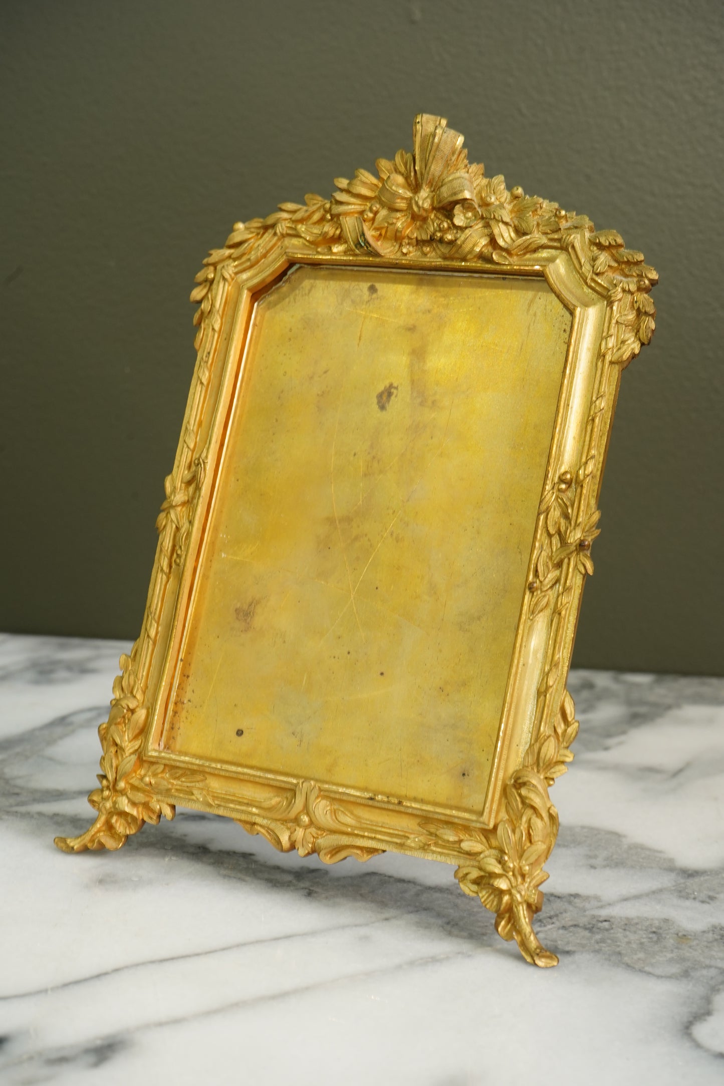 Antique French Gilt Bronze Picture Frame, Louis XVI Style