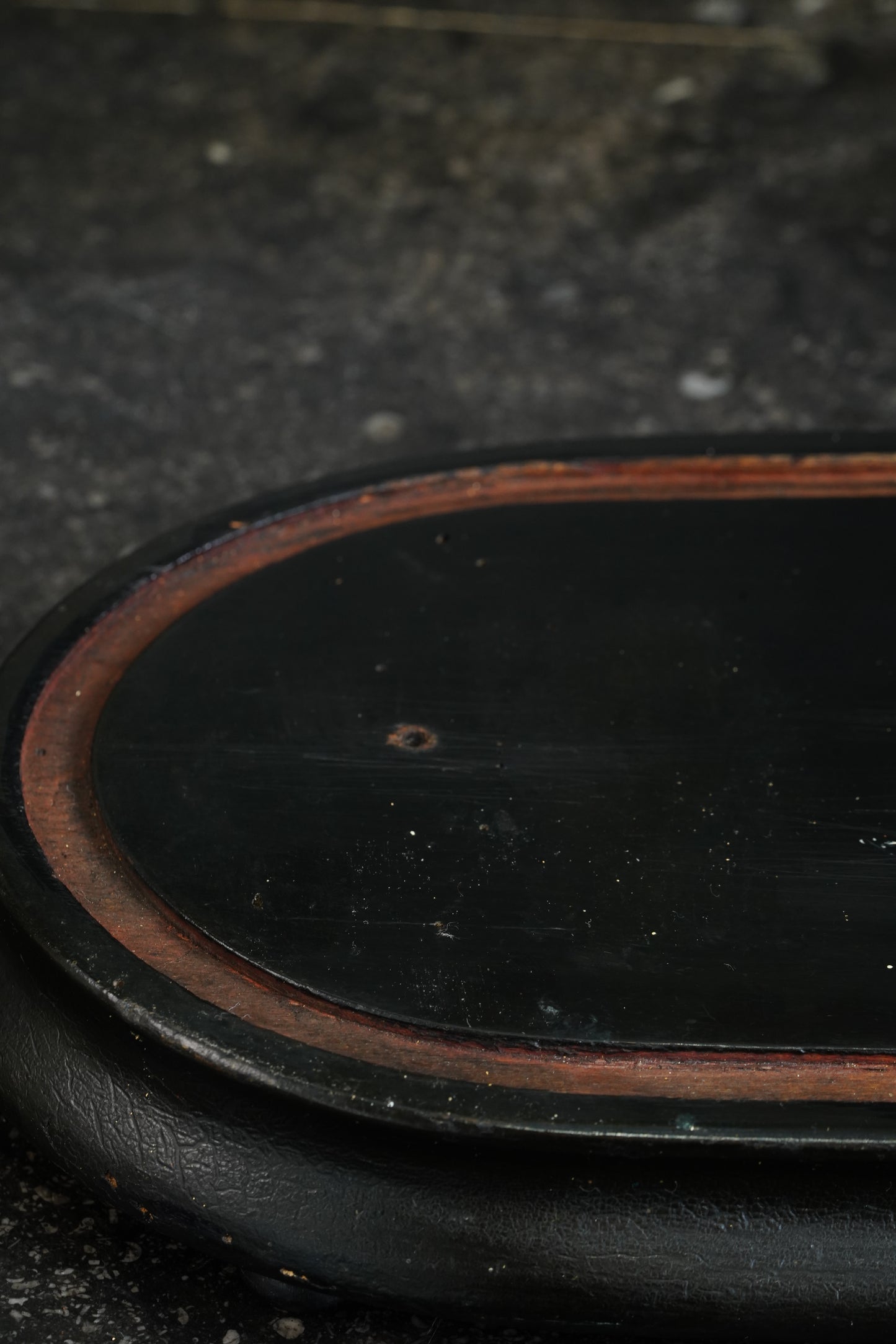 Antique French Ebonized Oval Display Stand, Circa 1880