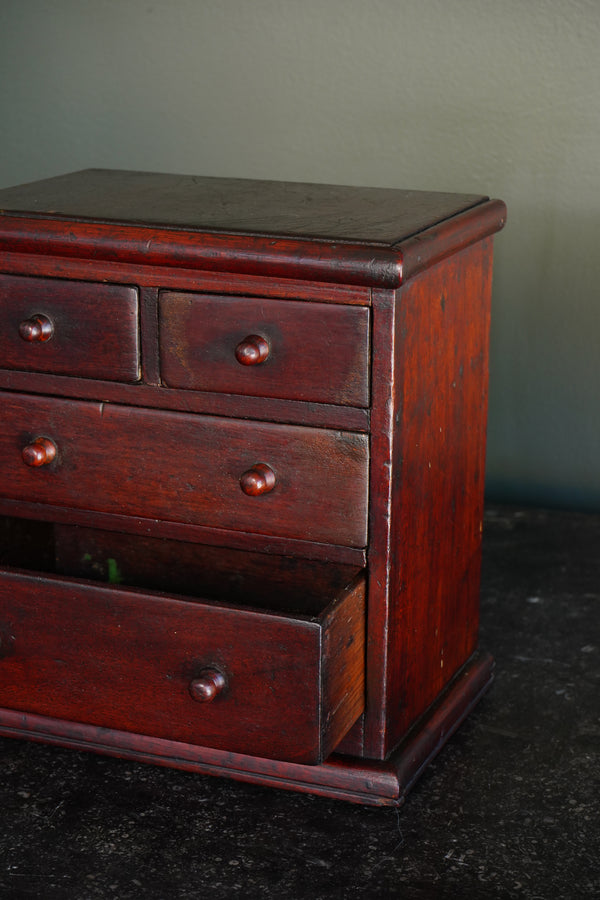 Victorian English Miniature Mahogany Chest of Drawers, Ca. 1870 secondary view