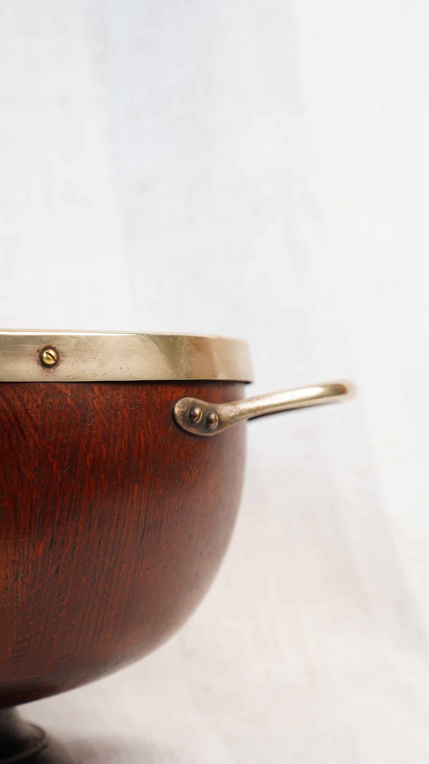 Antique Edwardian Oak Pedestal Bowl with Shield