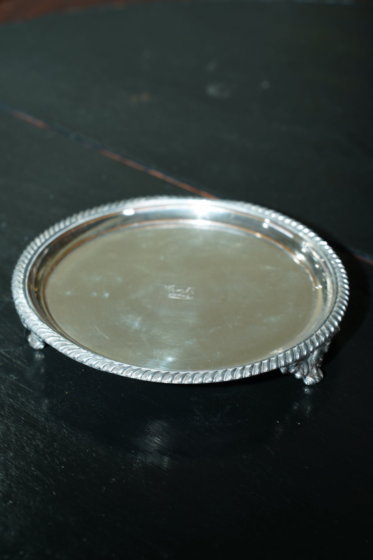 Antique Georgian Silver Plate Footed Tray