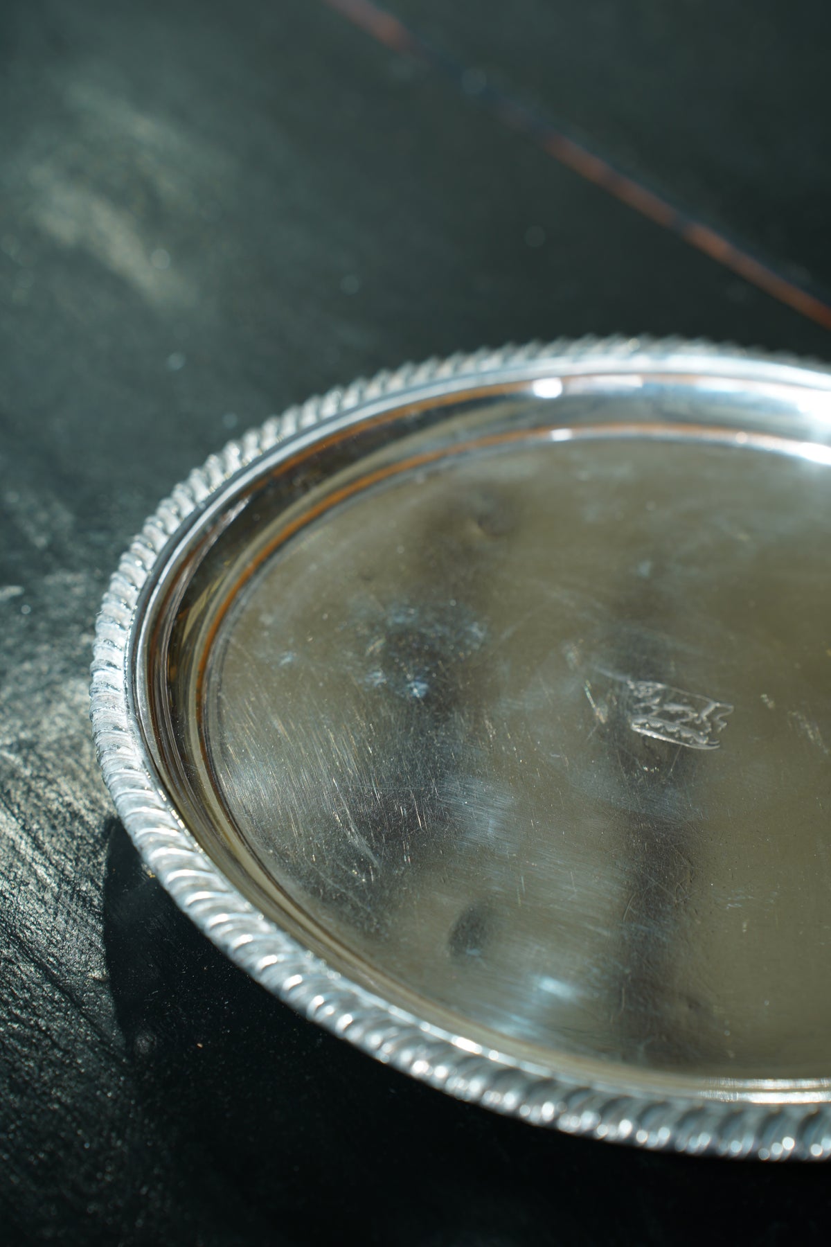 Antique Georgian Silver Plate Footed Tray