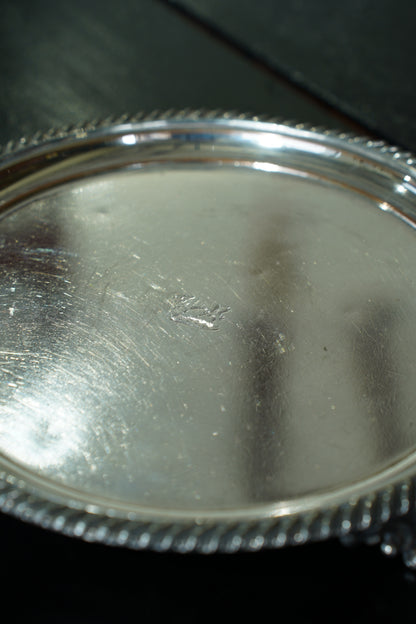 Antique Georgian Silver Plate Footed Tray