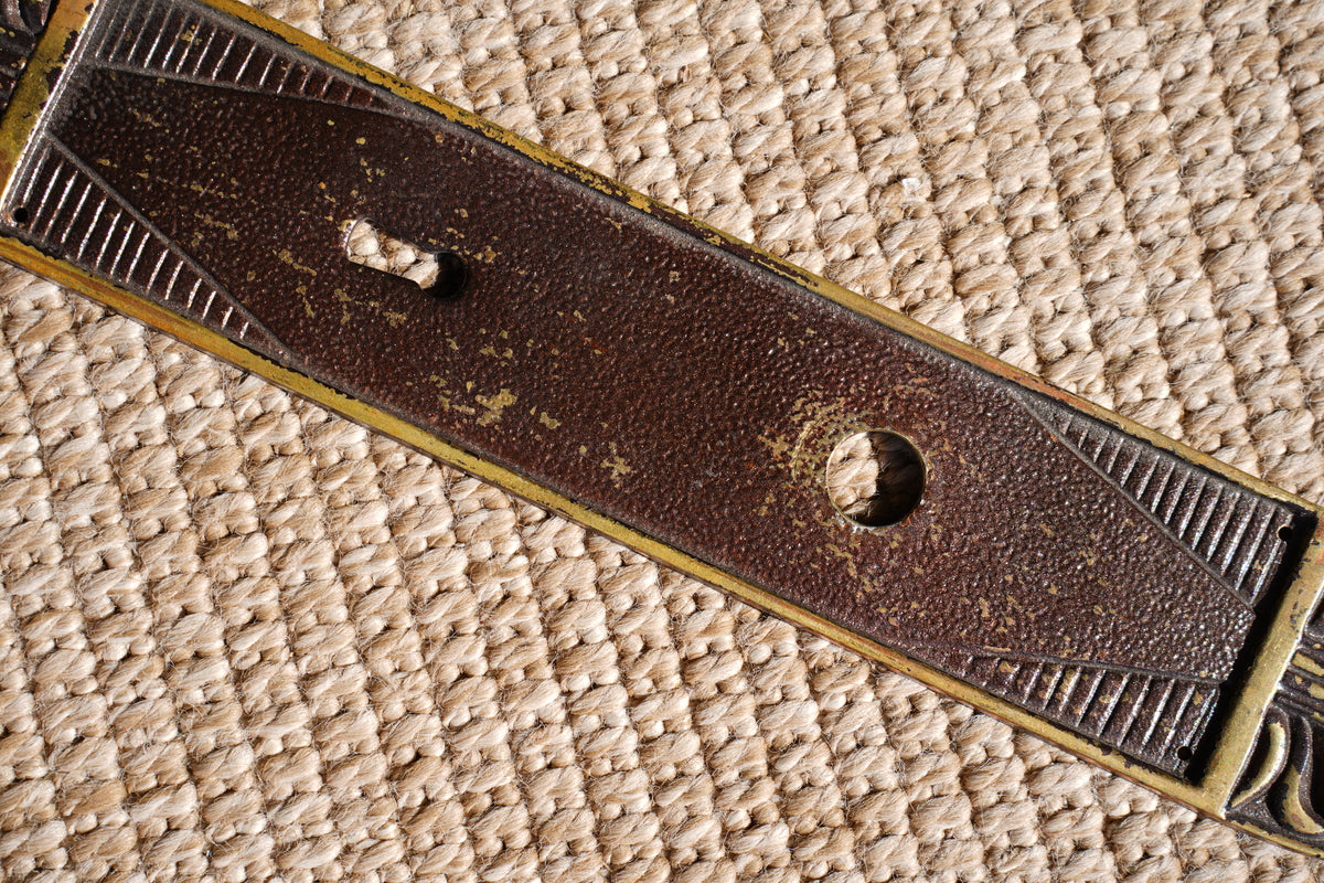 Antique Cast Brass Door Back Plate with Keyhole