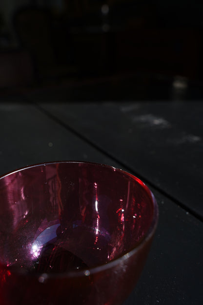Antique English Silverplate Cranberry Glass Basket