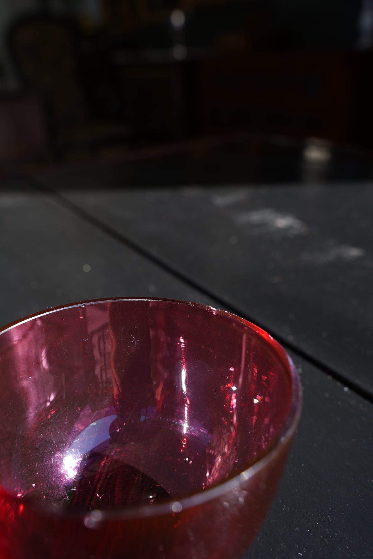 Antique English Silverplate Cranberry Glass Basket