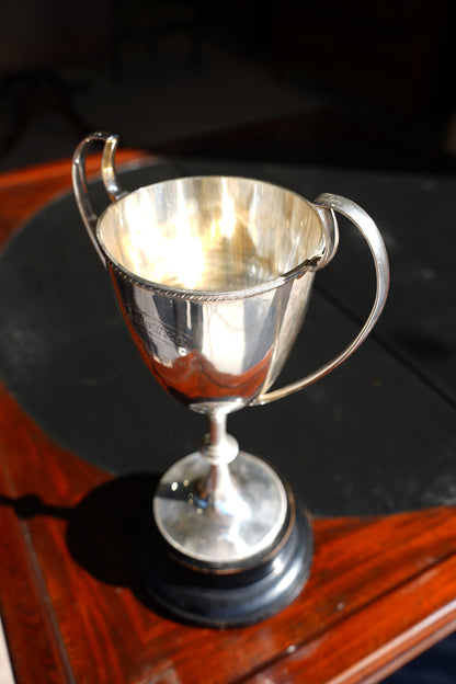 Vintage Neoclassical Style Silver Plate Snooker Trophy Cup