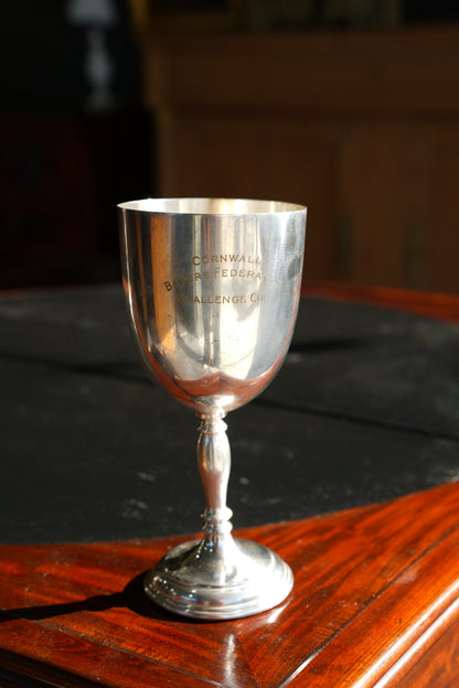 Vintage Silverplate Trophy Cup, Cornwall Bakers Federation Challenge Cup