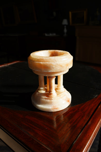 Antique Neoclassical Alabaster Pedestal Bowl