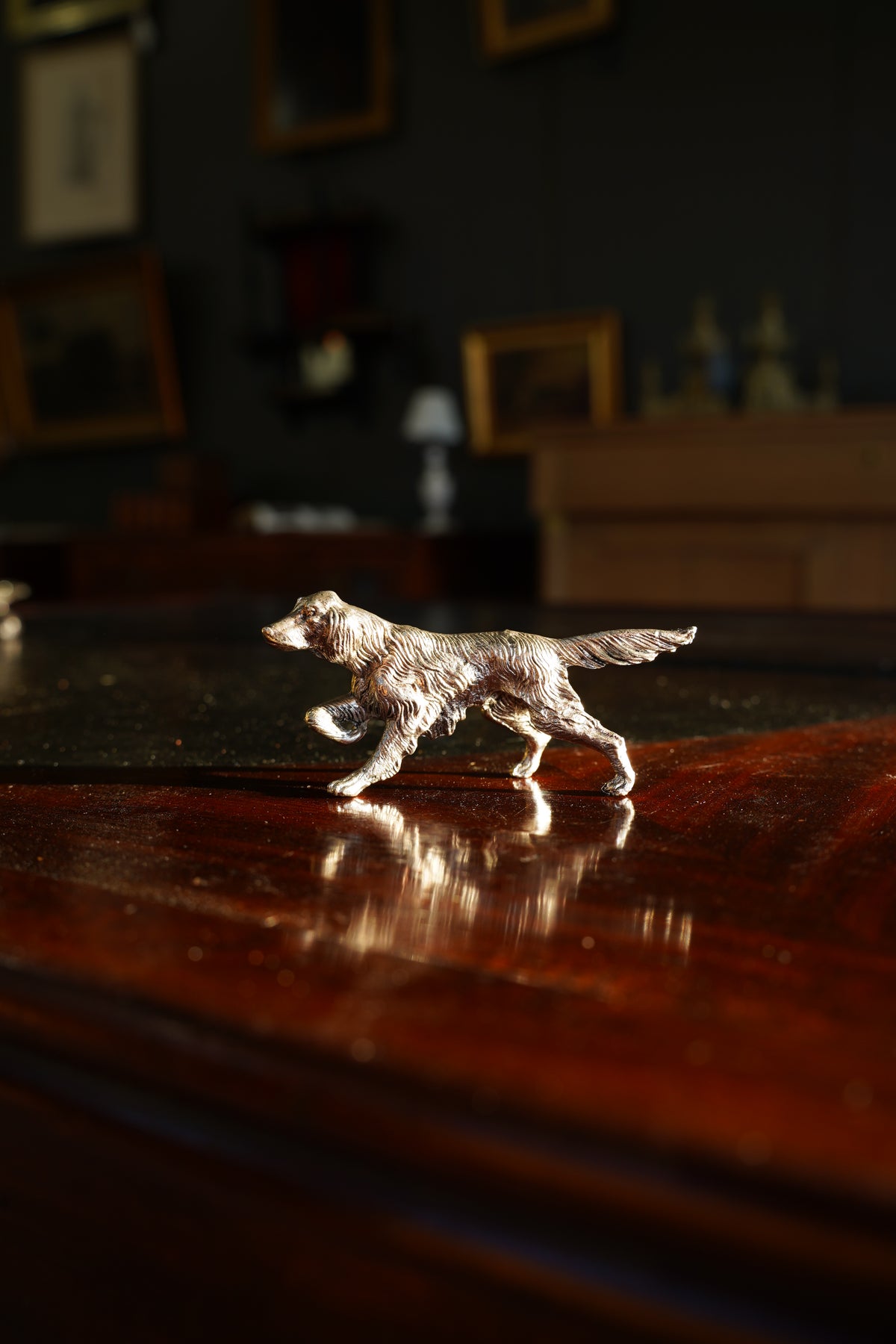 Antique Italian Silverplate Dog Figurine