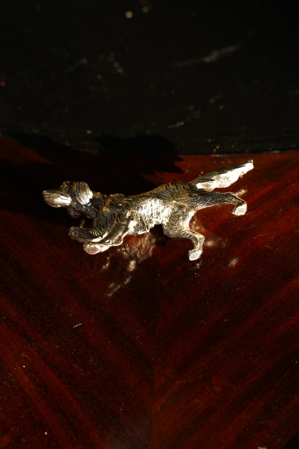 Antique Italian Silverplate Dog Figurine