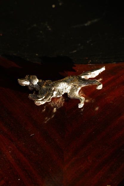 Antique Italian Silverplate Dog Figurine