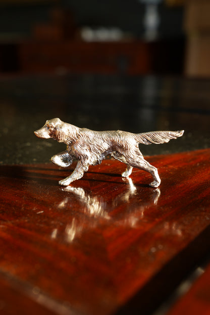 Antique Italian Silverplate Dog Figurine